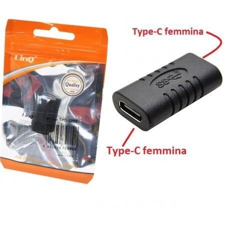 Adattatore Da Type-C Tipo C Femmina a Type-C Femmina Linq Tpc-2202