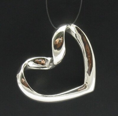 Sterling Silver Pendant Heart Genuine Stamped Solid 925 New Nickel Free Empress
