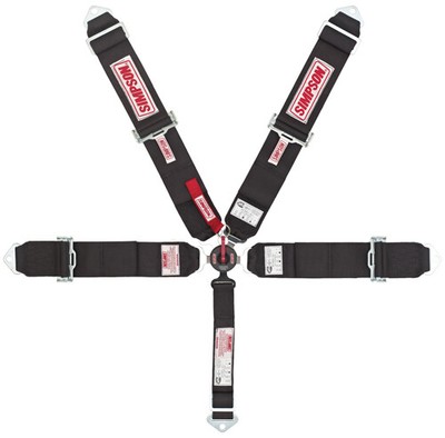 Simpson Racing 29104R Racing Harness - Camlock - SFI 16.1 - 5 Point - Red - Each