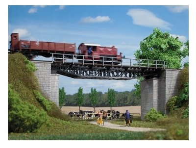 AUHAGEN HO scale ~ TIMBER ''FISH-BELLIED'' BRIDGE ~ plastic model kit-set 11365
