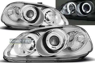 Faróis for Honda CIVIC 99-01 Angel Eyes Chrome Frete Grátis AU LPHO06W XINO AU