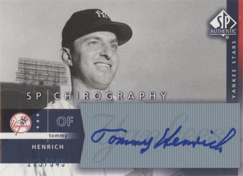2003 SP Authentic - Tommy Henrich #TH