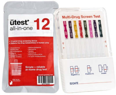 U-Test 12 Panel Drug Test Kit U - THC-COC-Meth-OPI-BZO-MTD-OXY-PCP-AMP-BAR-MDMA