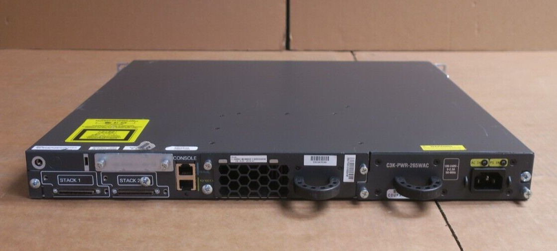 Cisco WS-C3750E-48TD-S 48x 1GE RJ45 2x 10GE X2 Port 1U Switch 2x X2 ...