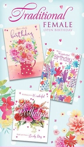 Female QUALITY  BIRTHDAY CARD   CHOICE OF FLOWER DESIGNS