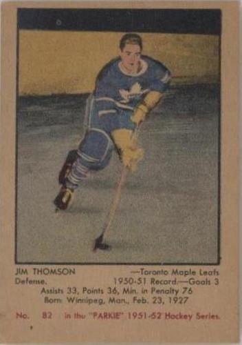 1951-52 Parkhurst - Jimmy Thomson #82