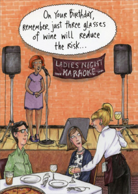 Ladies Night Karaoke Oatmeal Studios Funny  Humorous Birthday Card for Her