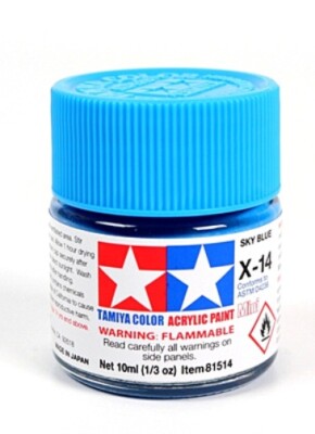 Tamiya 81514 Acrylique Modèle Peinture X-14 Bleu Ciel 10ml Pot T48 Après