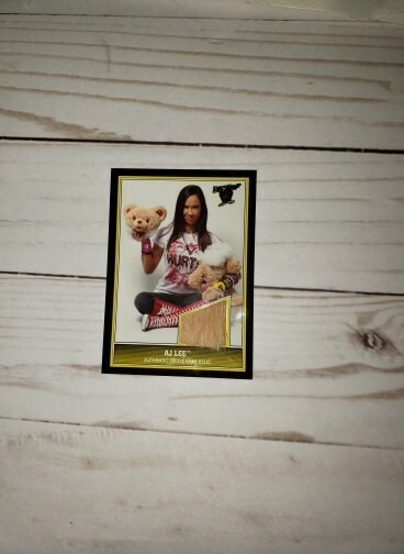 2013 Topps Best of WWE ''AJ Lee'' Teddy Bear Photo Shoot Relic