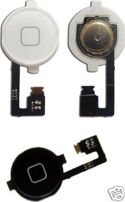 BOUTON HOME + NAPPE IPHONE 4 OU 4S EN BLANC OU NOIR