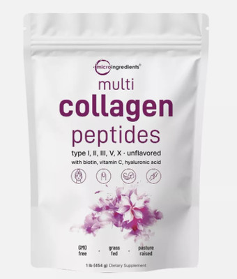 Multi Collagen Peptides Powder, (1 lb) Hydrolyzed Protein Peptides | Type...