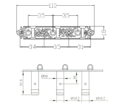 1/14 Classical Guitar friction free shaft machine head peg tuner 105AB-AS-S4
