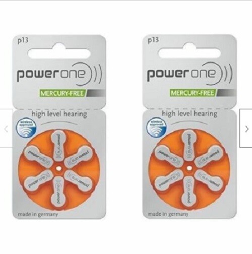 12 x Powerone Mercury Free Hearing Aid Batteries Size 13 Pow