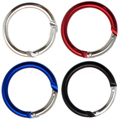 Rund Karabiner Aluminium 38mm x 4,5mm Silbern Karabinerhaken Rundring Alu 10 St