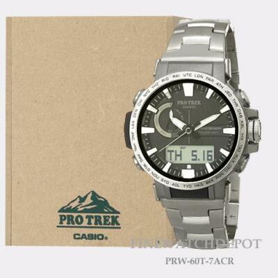 Authentic Casio Pro Trek Mens Atomic Solar Power Triple Sensor Watch PRW60T-7A