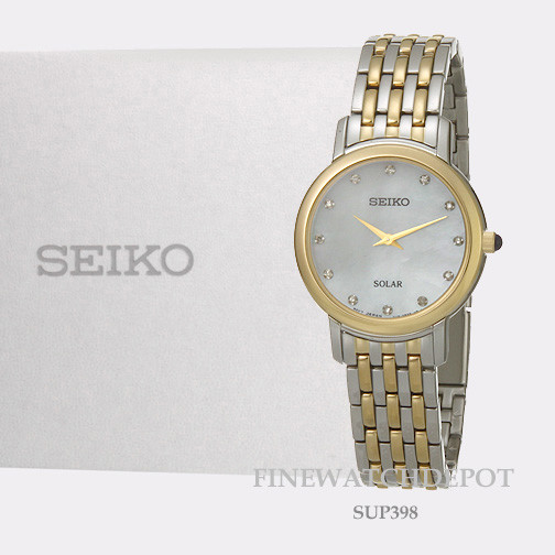 sora1648 Seiko Solar Mother of Pearl Dial Two-tone Stainless Steel