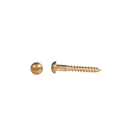 #2 x 1/2'' ROUND HEAD SLOTTED, SOLID BRASS, WOOD SCREWS, SELECT QTY