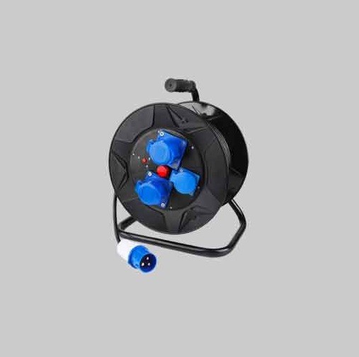 PROLUNGA CON AVVOLGICAVO INDUSTRIALE 3x2,5 mm2 LUNGHEZZA 25 m SPINA INDUSTRIALE