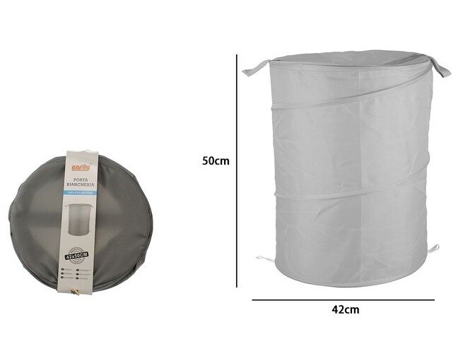 Cesto Contenitore Porta Biancheria Bucato Giochi Pieghevole 42x50cm Grigio dfh