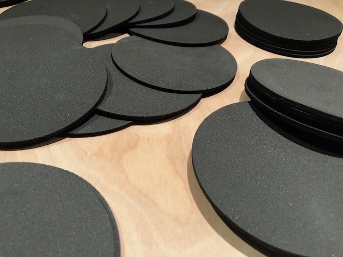 Black Neoprene Rubber Discs 4 1/2 Inch diameter - Packs of 2