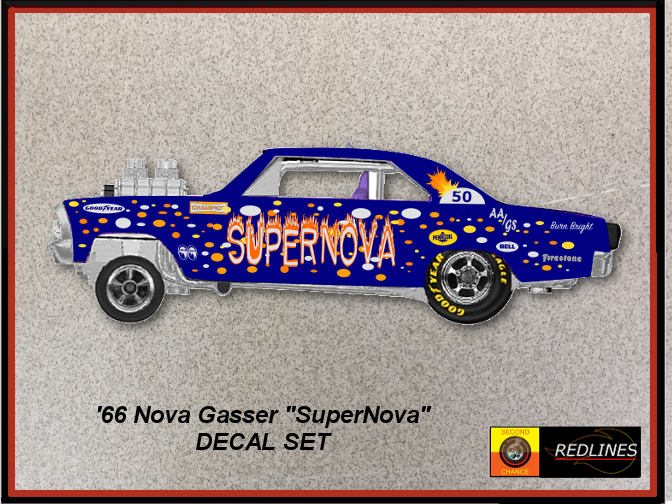 1/64 '66 Super Nova Gasser SUPERNOVA' CUSTOM Decal 201901C