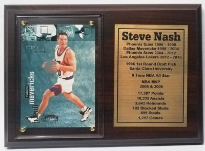 Phoenix Suns Steve Nash Basketball Card Plaque