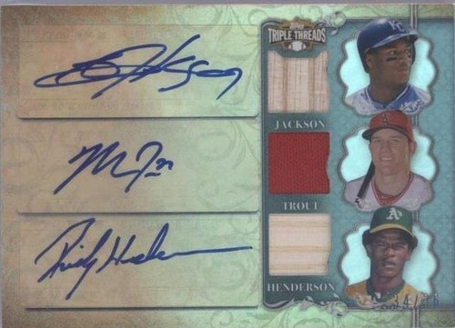 2013 Topps Triple Threads - Bo Jackson Mike Trout Rickey Henderson #TTARC-JTH