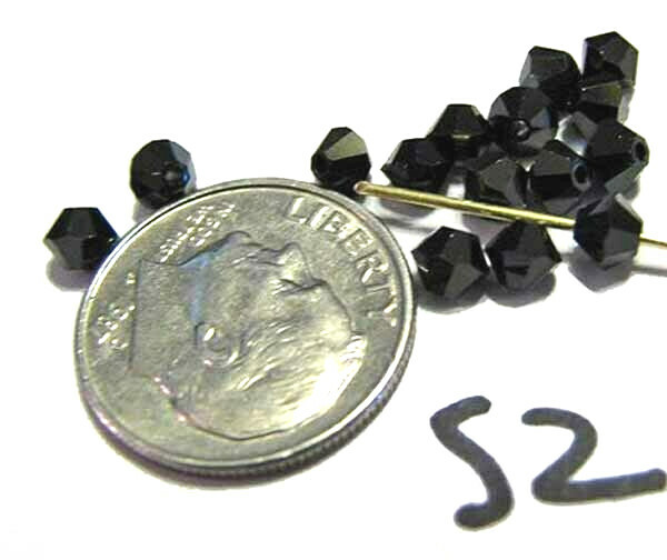 Genuine Swarovski Crystal Bicone Bead 4mm JET Factory Pack  FPS2