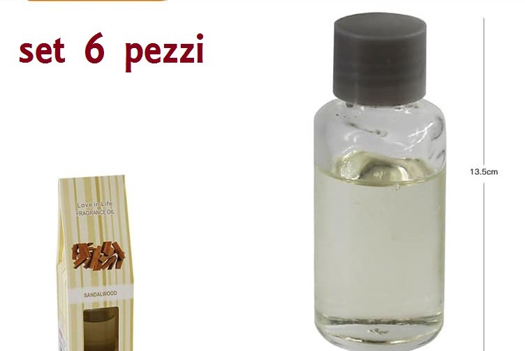 Set 6 Oli Essenziali 30ml Aromaterapia Profumo Ambiente Fragranza Sandalo dfh
