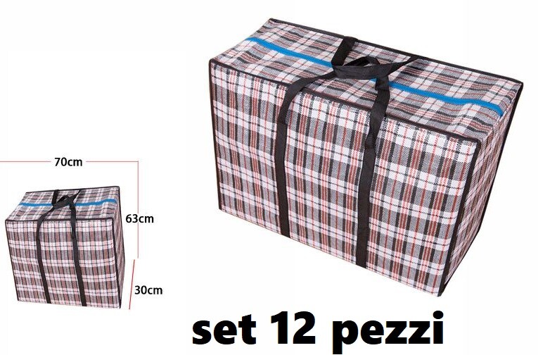 Set 12 Pezzi Buste Borse Per La Spesa Shopping Bag Shopper 70x63x30cm dfh