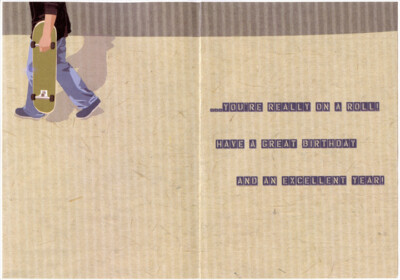 Designer Greetings Two Skateboarders Birthday Card for Teen / Teenage Brother