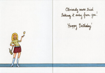 Hold Your Liquor Funny Birthday Card - Greeting Card by Oatmeal Studios