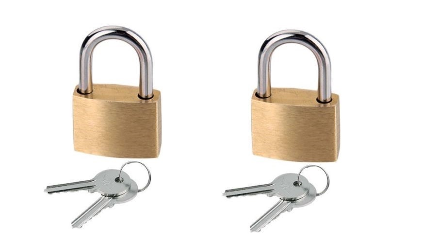 Set 2 Pezzi Lucchetto Ad Arco Sicurezza Armadietto Catenaccio 2 Chiavi 20mm dfh