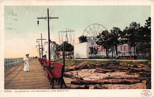Va Rare 1909 Amusement Park Boardwalk Pine Beach Norfolk Virginia Ebay