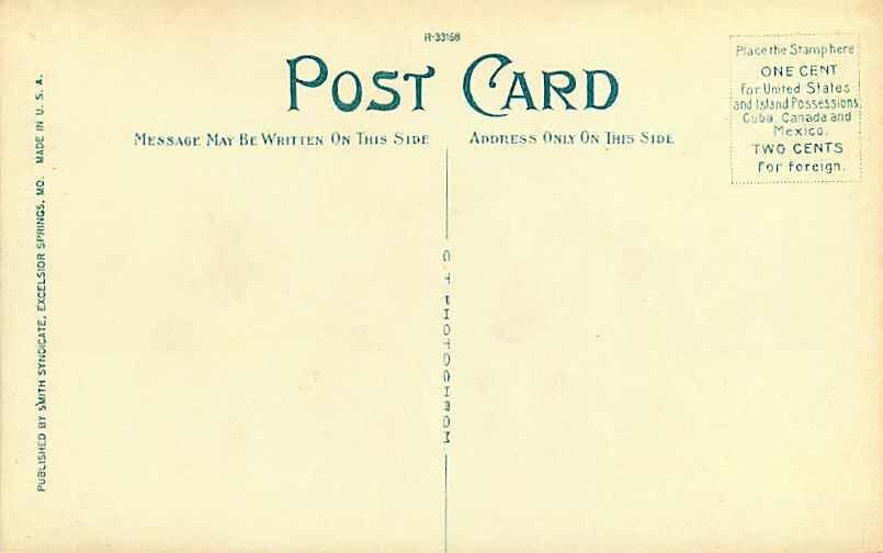 Postcard Arts & Crafts Interior Elms Hotel Lobby Excelsior Springs Missouri