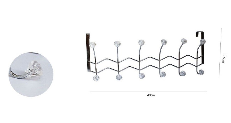 Appendiabiti Da Porta Metallo Sfere Crystal 12 Posti Ganci Giacche 52617 dfh