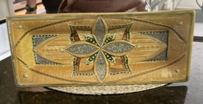 Adam Spector Studios Pottery Floral Glazed Dish Trinket Tray