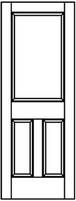 3 Panel Square Reverse Stile & Rail Interior Doors 20 Wood Species -Model# 3TCRV