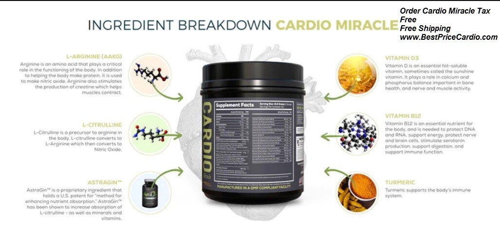 Cardio Miracle (Made in USA) The Complete Nitric Oxide 10/2025 - LARGE , (90 )