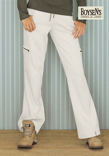 BOYSENS Donna Pantaloni Con Ricamo Bianco