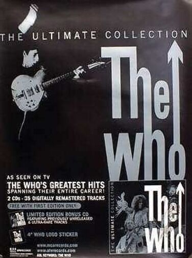 THE WHO 2002 ultimate collection promotional poster Flawless New Old Stock