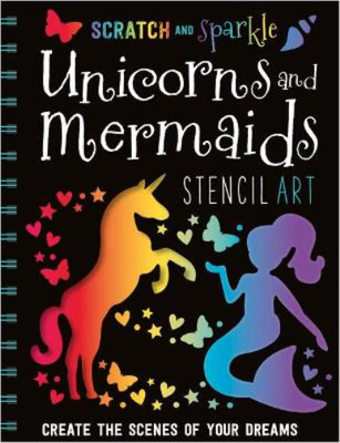 Make Believe Ideas Scratch and Sparkle Mermaids / Unicorns Stenc (Spiral Bound)