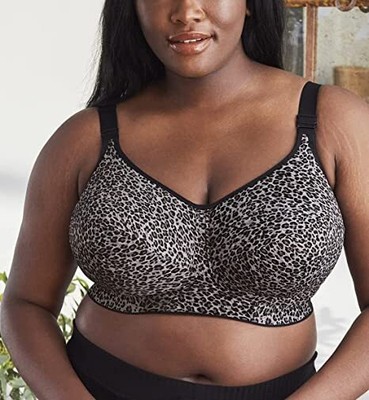 Goddess GRAY LEOPARD Plus Size Celeste Soft Cup Comfort Bra, US 40K, UK 40H