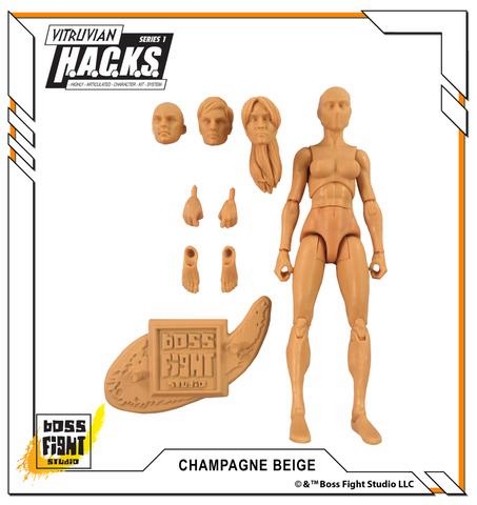 100556 Blank Female Figure Vitruvian H.A.C.K.S Chrome Boss Fight Studio NIB