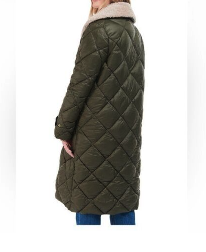 Pre-owned Barbour Tolsta Quilted Teddy-collar Coat In Sage Ancient Msrp$499 British Luxury