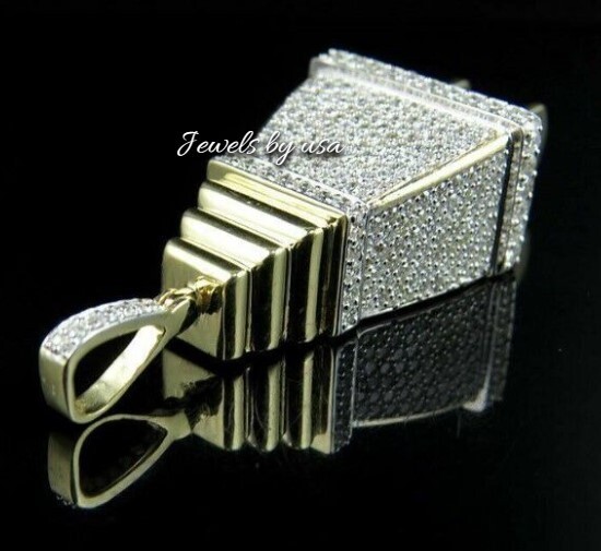 Pre-owned Nsg Real Iced D/vvs Moissanite Men's 3d Plug Socket Charm Rapper Pendant-free Gift In White