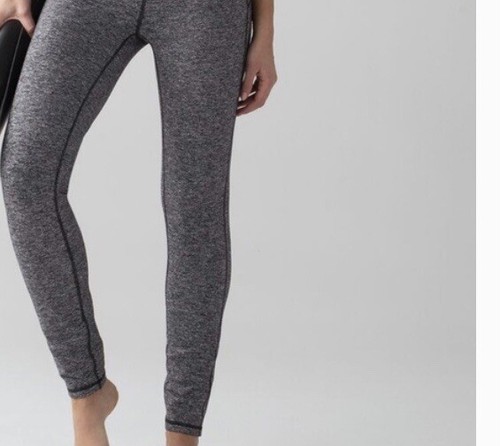lululemon womens legging sz 4 gray/ black mesh bottom fabric
