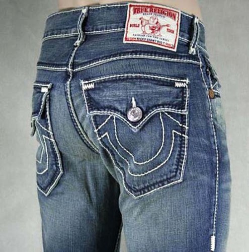 Pre-owned True Religion Jeans Men's Ricky Giant Big T Cavalry 24859nmgbt In Blue