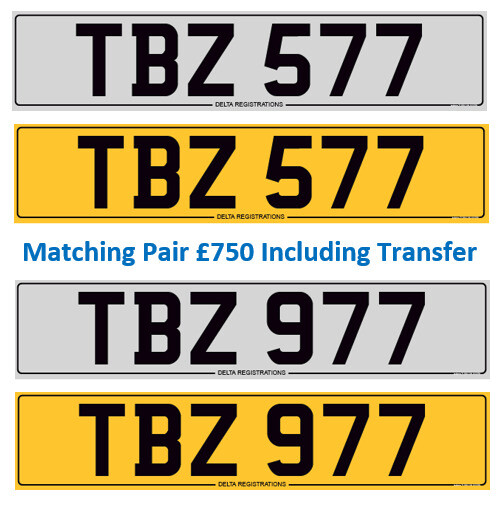 PAIR of MATCHING Cherished Personal Private Registration Number Plates