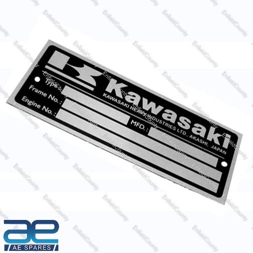 Kawasaki Blank Data Plate ID Tag Frame Vintage Kawasaki Z1 Z900 Z1 KZ900 Z11 